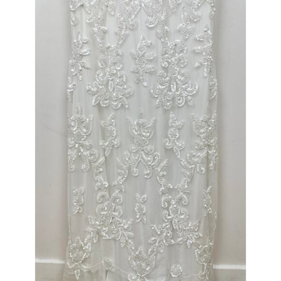 Lulus Everlasting Passion White Sequin Beaded Backless Maxi Dress Wedding S NWT - Picture 10 of 15